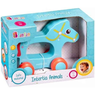 Jucarie bebelusi, calut cu roti, Bam Bam 383727, 18+ luni