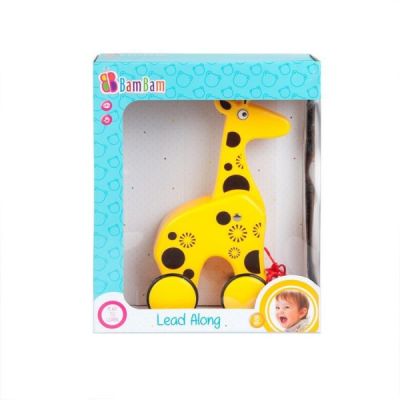 Jucarie bebelusi, girafa cu roti, Bam Bam 453679, 18+ luni
