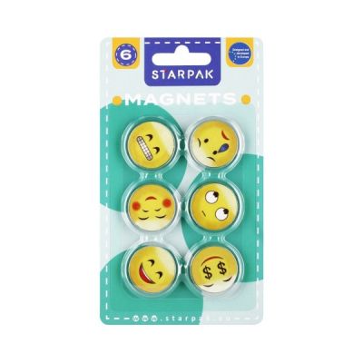 Magneti Starpak emoji, 33mm, 6 bucati, 528365