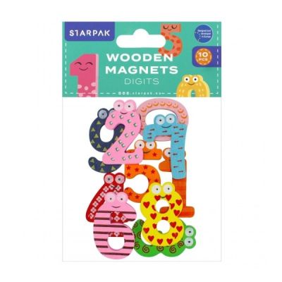 Magneti Starpak cifre 0-9, lemn, 40 mm,