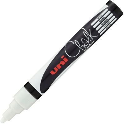 Marker cu creta UNI Chalk PWE-5M, varf rotund, 1. 8-2. 5mm, Alb