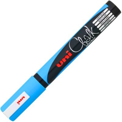 Marker cu creta UNI Chalk PWE-5M, varf rotund, 1. 8-2. 5mm, Bleu