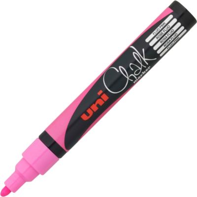 Marker cu creta UNI Chalk PWE-5M, varf rotund, 1. 8-2. 5mm, Roz fluorescent