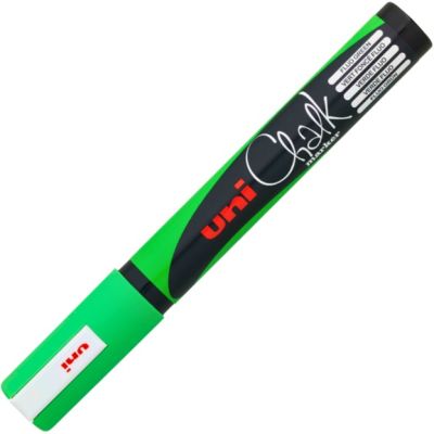 Marker cu creta UNI Chalk PWE-5M, varf rotund, 1. 8-2. 5mm, Verde fluorescent