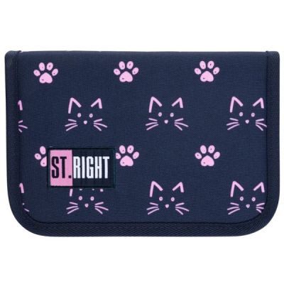 Penar neechipat St. Majewski St. Right Cats&Paws, 1 fermoar, 2 extensii, mov/roz, textil, PC-03