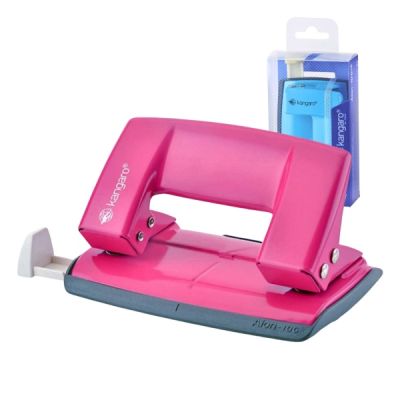 Perforator Kangaro AION-10G/S, 10 coli, metalic, roz fucsia, blister
