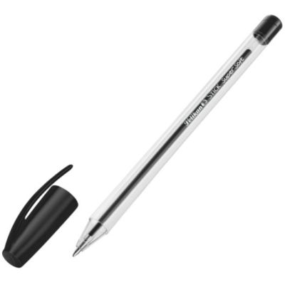 Pix cu bila Pelikan Stick Super Soft, cu capac, corp transparent, negru