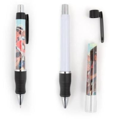 Pix cu bila Trendhaus Photo Pen CH27586, cu mecanism, corp transparent - poti introduce fotografie personalizata, grip cauciucat