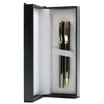 Set cadou stilou + pix Cresco Classic 830019 CL-05, corp metalic maro clips auriu