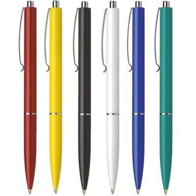 Pix cu bila Schneider K15 2863, 0. 7mm, cu mecanism, corp diverse culori, scris albastru