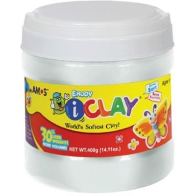 Plastilina Amos iClay, 400g, Alb