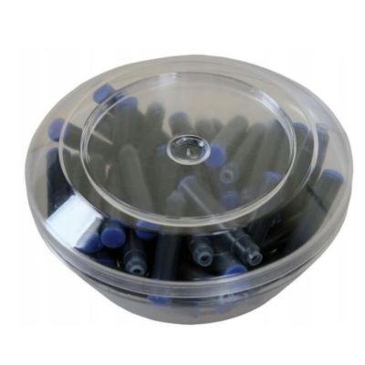 Patroane cerneala scurte (rezerve) Cresco 80048, cerneala albastra, cutie plastic OZN cu 50 buc