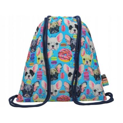 Rucsac cu snur pentru copii St. Right Dogs, bleu, 45x35 cm