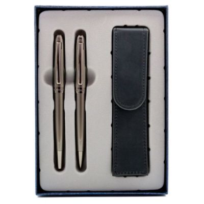 Set cadou stilou + pix + etui Cresco Symphony 850006 SY-01, corp metalic grafit
