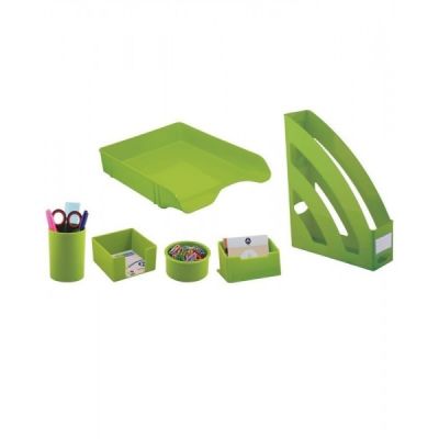 Set birou Ark 1397, 6 piese, plastic, verde