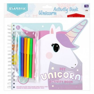 Set creativ Carte cu activitati, My Unicorn, cu 6 carioci, Starpak
