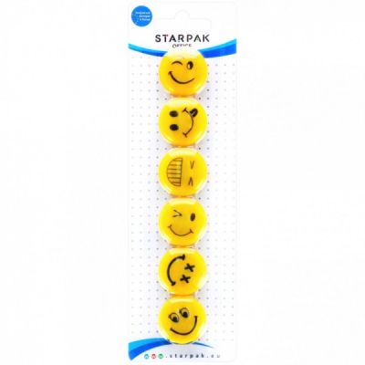 Magneti Starpak emoji, galben, set 6 modele, 378346