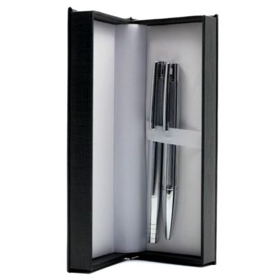 Set cadou stilou + pix Cresco Elegant E850055 E-01, corp metalic argintiu