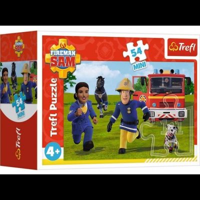 Puzzle carton 54 piese Pompierul Sam in actiune