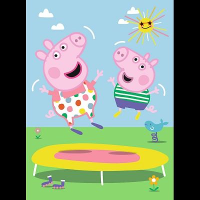 Puzzle carton 20 piese Trefl Peppa Pig trambulina