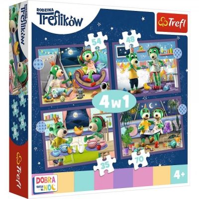 Puzzle carton 4in1 35-70 piese Trefl Treflikow-Rodzina