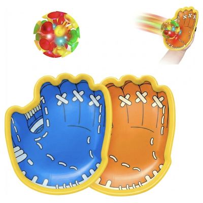 Manusi Baseball plastic + mingi cu ventuze, 2+2 buc/set
