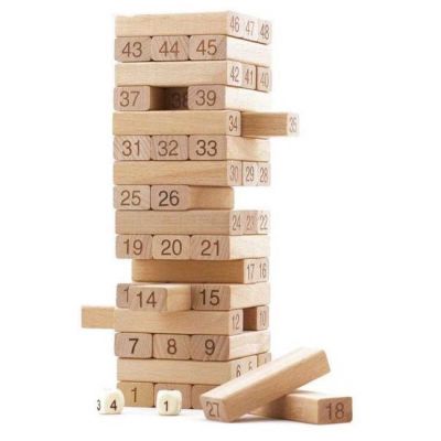 Joc de lemn natur, 54 piese, Turnul cazator