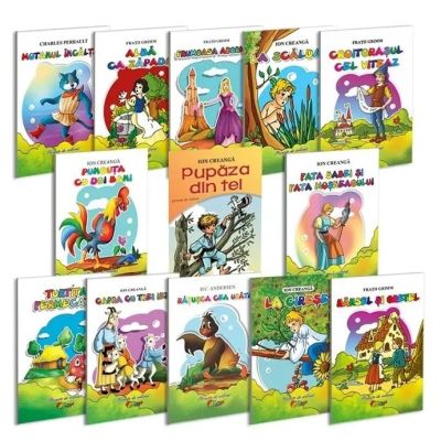 Pachet carti cu povesti de colorat, 13 titluri