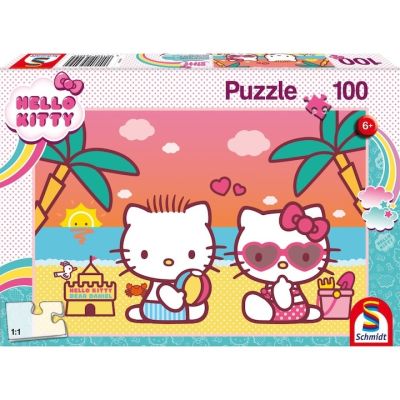 Puzzle Schmidt - Hello Kitty: Distractie la plaja cu Kitty, 100 piese