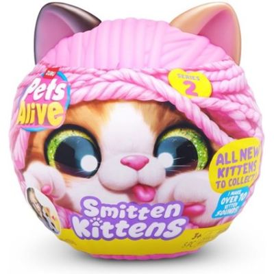 Pets Alive - Jucarie de plus interactiva pisica cu accesorii surpriza, Smitten Kittens, Seria 2