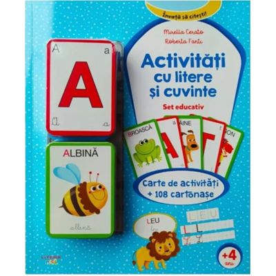 Activitati cu litere si cuvinte. Set educativ. Carte de activitati + 108 cartonase - Mirella Cerato, Roberta Fanti