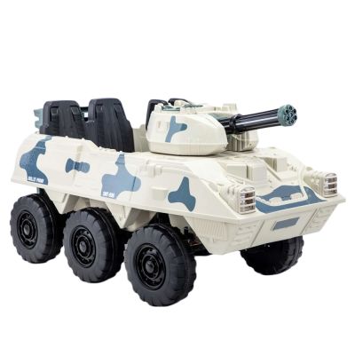 Tanc cu acumulator, 4 motoare, 12V, 7A, crem