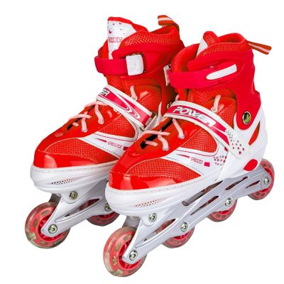 Role pentru copii, roti PVC, L (38-41), rosu