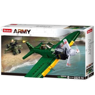 Set de constructie Army, 560 piese, Avion A6M Zero - Sluban