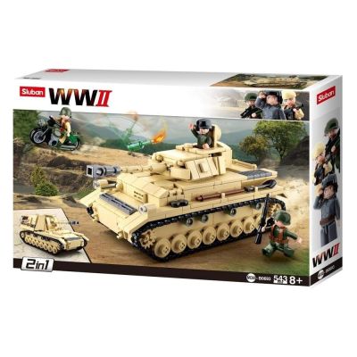 Set de constructie Machete, 543 piese, Tanc Panzer - Sluban