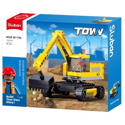 Set de constructie Town, 152 piese, Excavator - Sluban