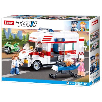 Set de constructie Town, 328 piese, Ambulanta - Sluban