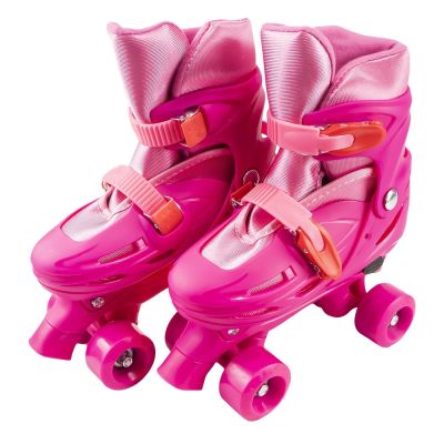 Set patine cu rotile+casca+cotiere+genunchiere, L (39-43), roz