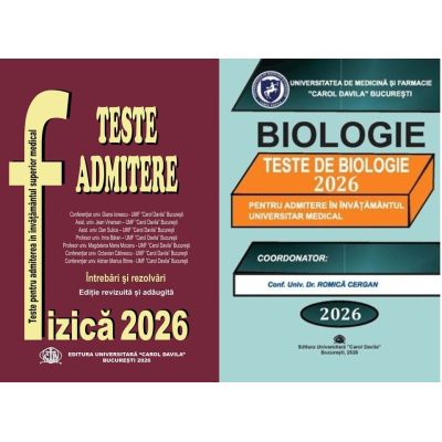 Pachet de teste Biologie si Fizica pentru admiterea in invatamantul superior medical 2026