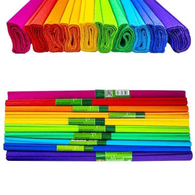 Hartie creponata 200x50cm, Curcubeu, 10 culori/set, Koh-I-Noor