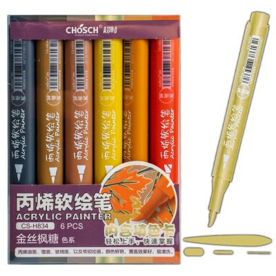 Markere acrilice, 6 culori/set, CHOSCH