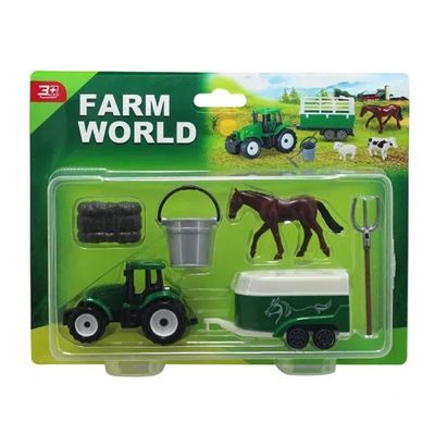 Play set Ferma, Tractor + animale, 6 piese/blister
