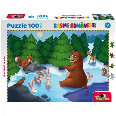Puzzle, 100 piese, Ursul pacalit de vulpe, Colectia Basme Romanesti, Noriel