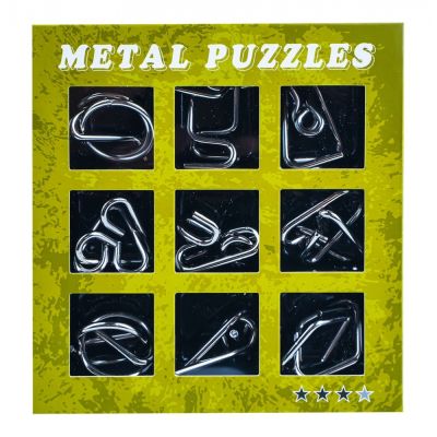 Puzzle mecanic, din metal, 9 buc/set