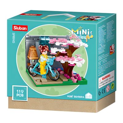 Set de constructie Girl's Dream, 119 piese, Plimbare cu bicicleta, Sluban