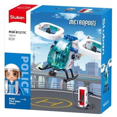 Set de constructie Metropolis, 135 piese, Patrula aeriana, Sluban