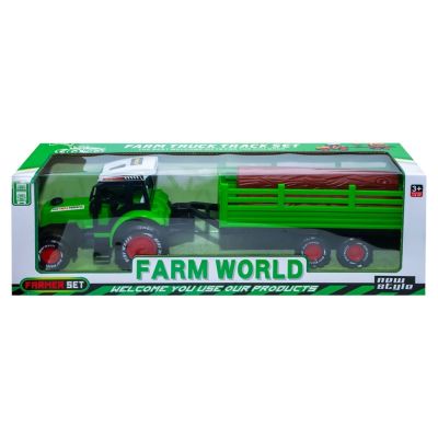 Tractor cu frictiune + remorca cu lemne