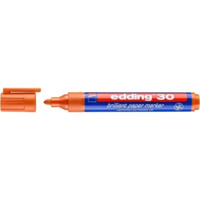 Marker permanent Edding 30, corp din plastic reciclabil, varf rotund, 1. 5-3 mm, portocaliu