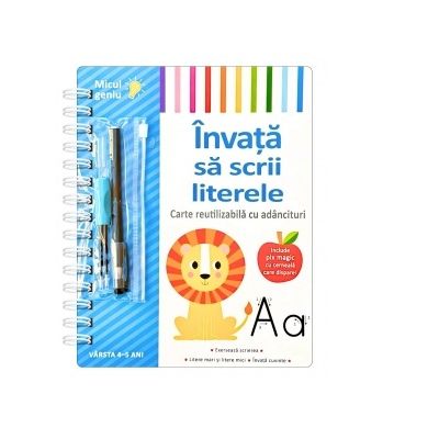 Invata sa scrii Invata sa scrii literele. Carte reutilizabila cu adancituri (4-5 ani)