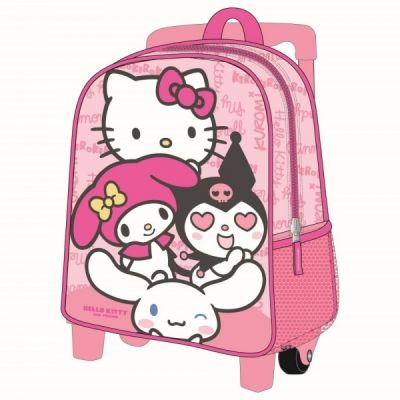 Ghiozdan gradinita 3D Cerda Hello Kitty, 25 cm, 1 compartiment, tip troller, 630022